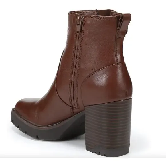 Naturalizer Wilde Leather Buckle Lug Sole Waterproof Boots | Sz 9, Brown NEW - Picture 4 of 7